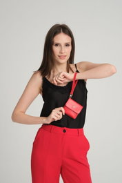 Zoozie Bags Cartera Mujer Mini Best Roja Piel PU
